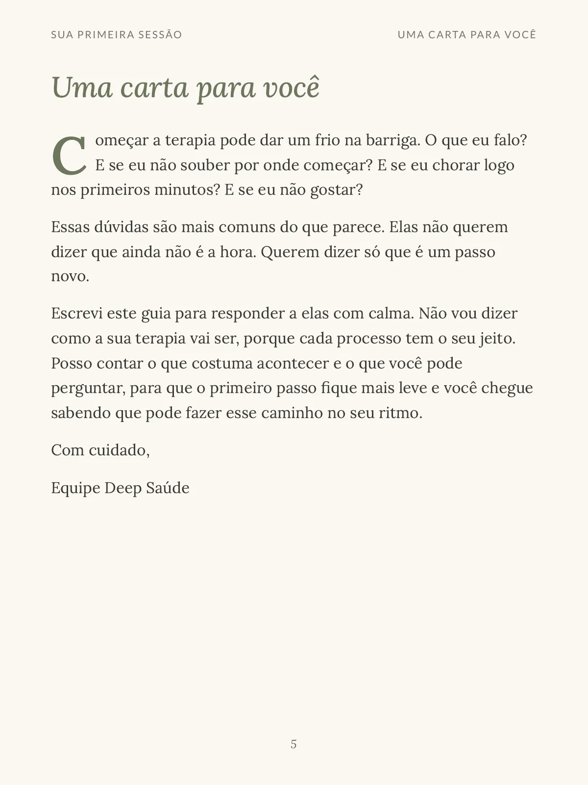 Página 2 de Sua primeira sessão