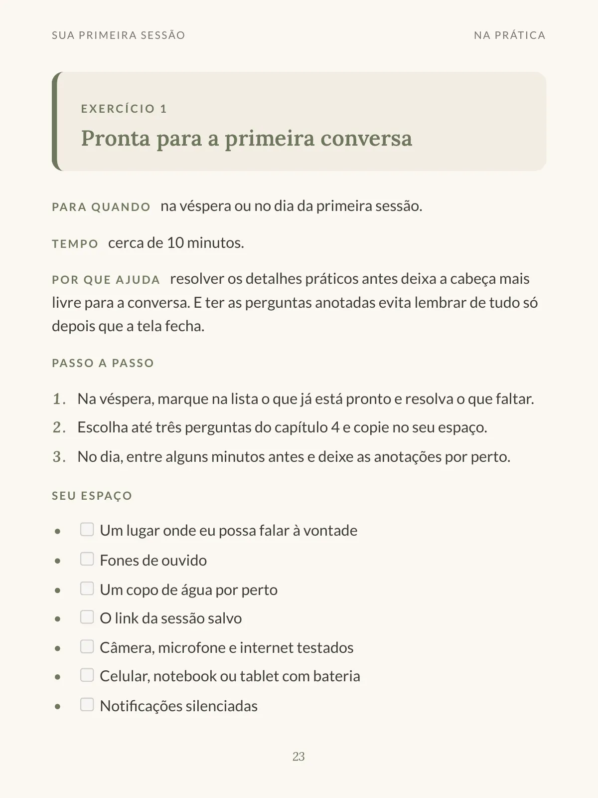 Página 5 de Sua primeira sessão