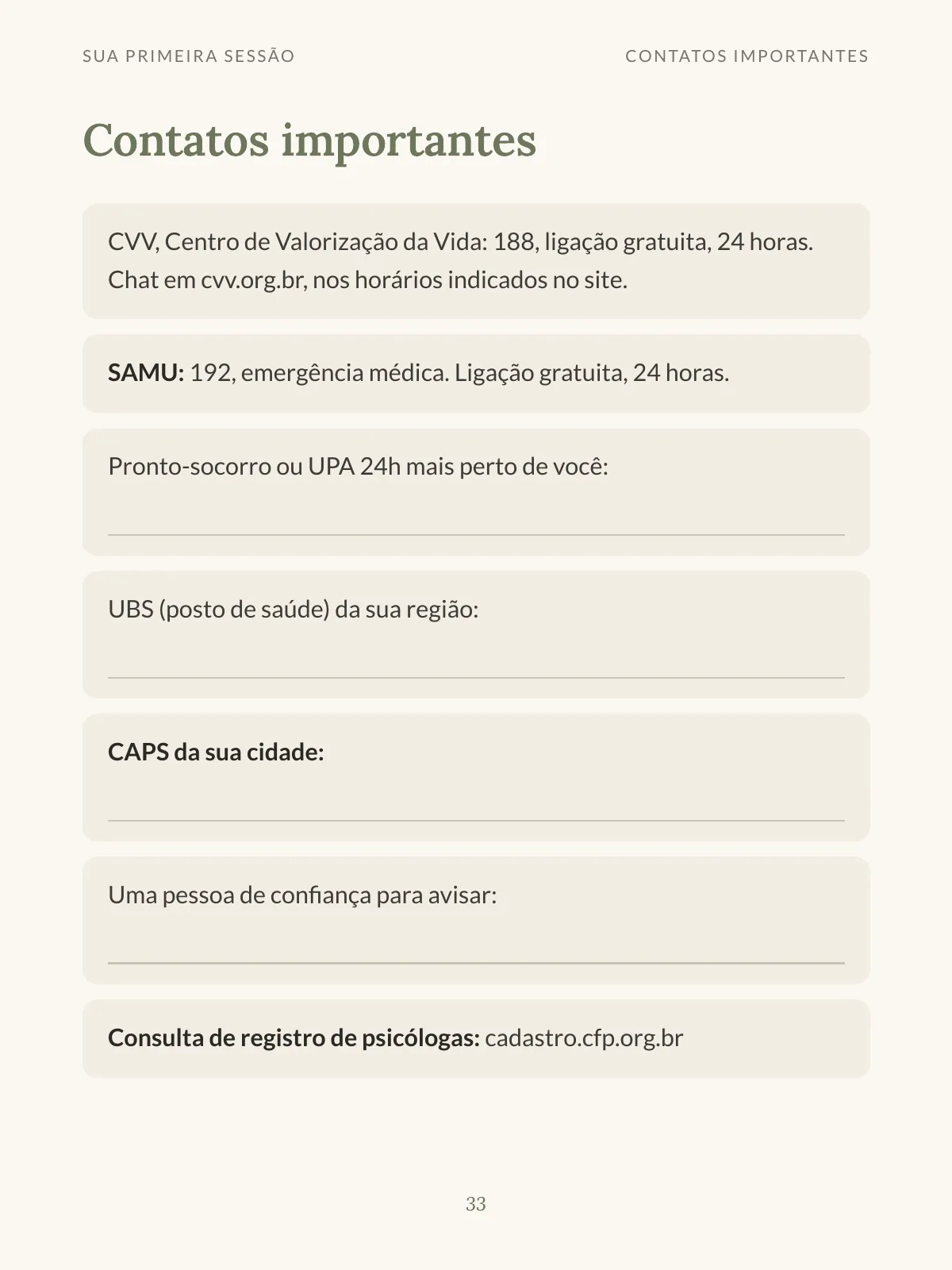 Página 6 de Sua primeira sessão